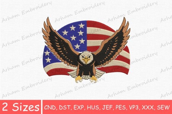 American Flag Bald Eagle: Patriotic Eagle Embroidery Design Review