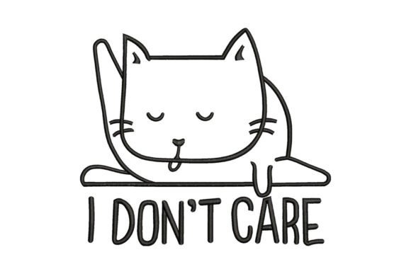 Chill Cat: A Minimalist Embroidery Design with Big Personality