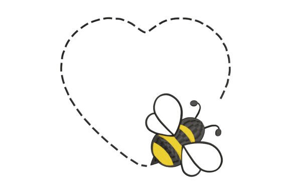 Cute Bee Flying Heart Embroidery Design Review