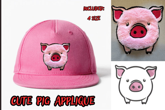 Cute Pig Applique