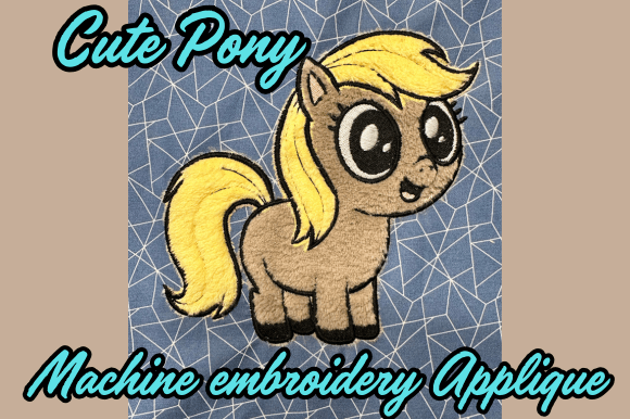 Cute Pony Applique: A Versatile Embroidery Design for Small Business Merch