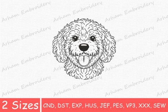 Cute Poodle Dog Face: A Seasonal Embroidery Staple