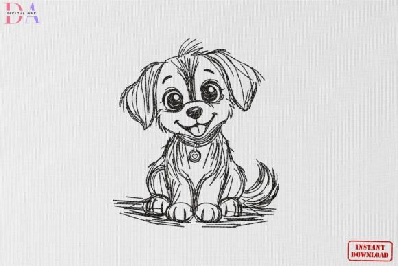 Cute Puppy Sketch Pet Animal Art Review for Boutique Sweatshirts
