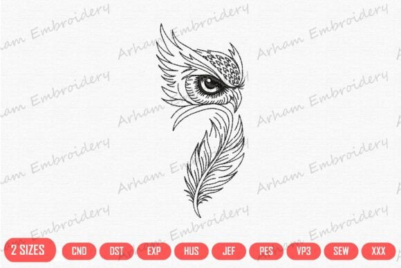 Mystic Owl Feather: A Craft Fair Embroidery Gem