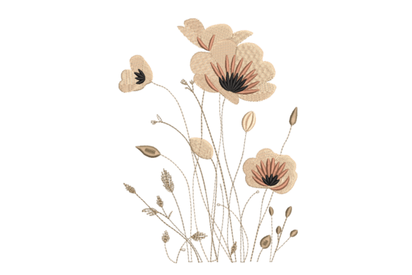 Neutral Wildflower Meadow: A Thoughtful Embroidery Design for Personalized Gifts