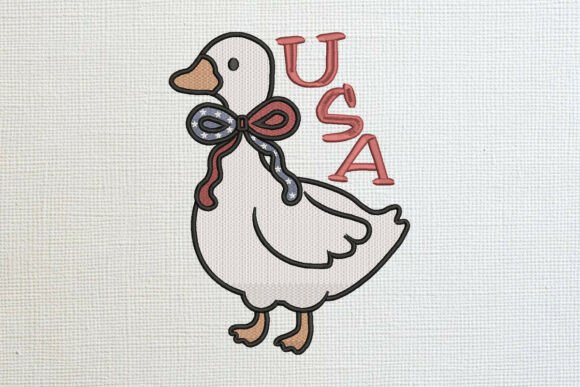 Patriotic 4th of July Goose: A Farmhouse-Inspired Embroidery Gem