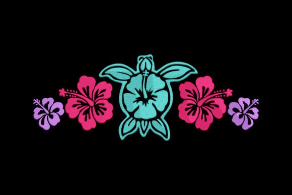 Sea Turtle Hibiscus Flower Embroidery Design Review